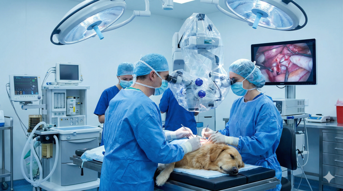 Specjalistyczna operacja kręgosłupa (hemilaminektomia) u psa