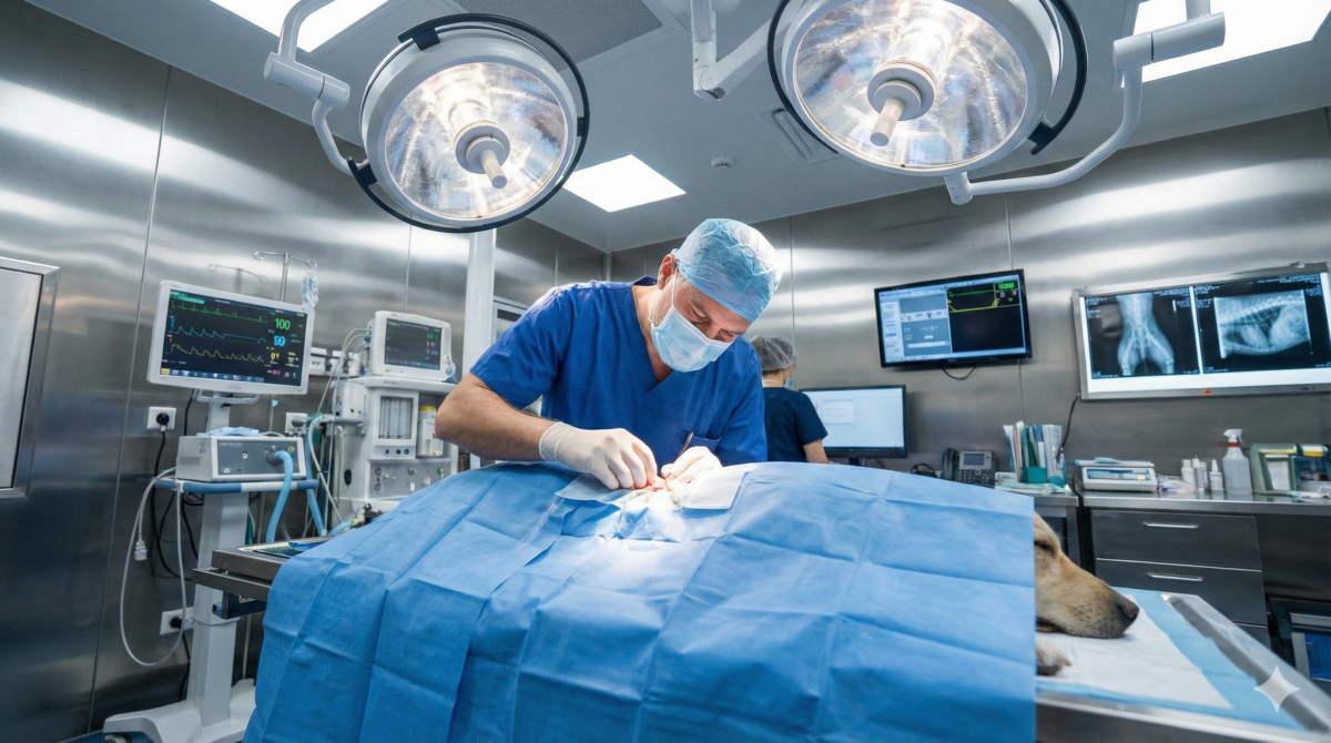 Zabieg stabilizacji kręgosłupa u psa